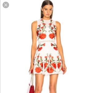 Alexis Sabella Floral-Embroidered Linen Dress